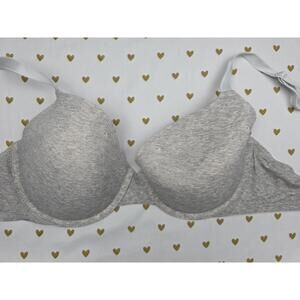 Victorias Secret PINK Grey Wear Everywhere T Shirt Lightly Lined Bra 34DD